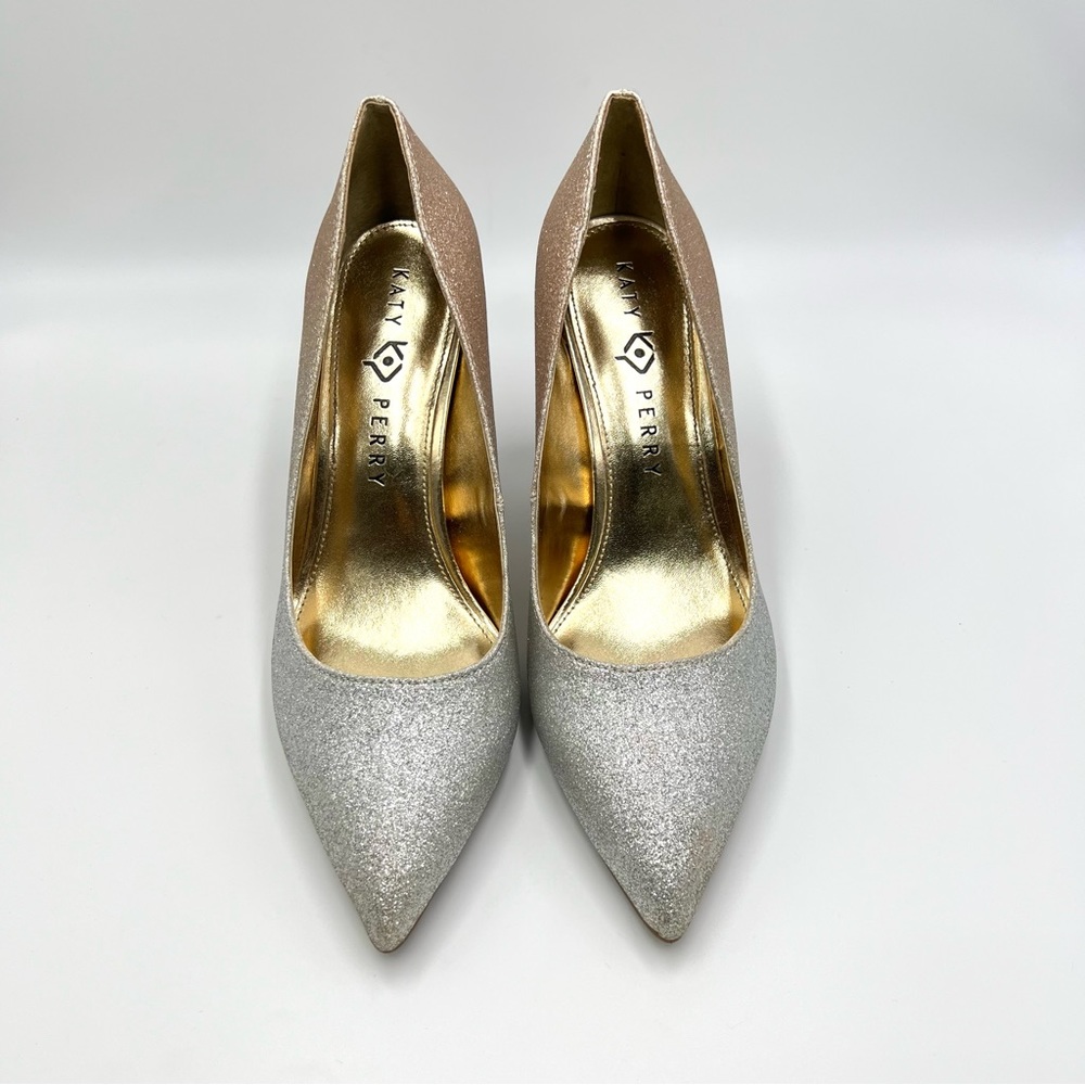 Katy Perry The Sissy Champagne Ombre Glitter Point Toe Heels Pumps Shoes 9.5 View 3